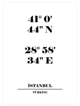 İstanbul Koordinatları - Art Print